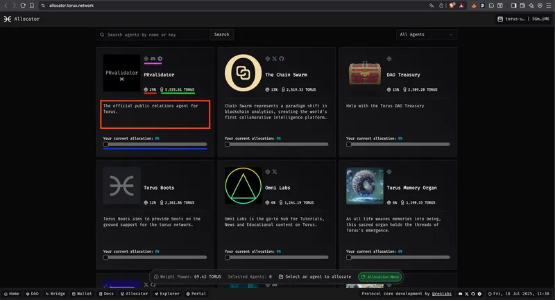 Torus Allocator Tab