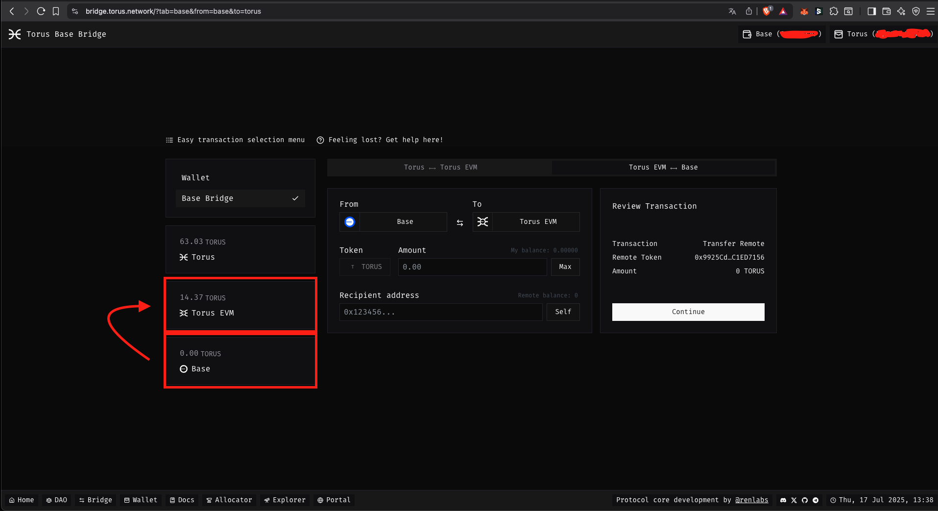 Confirmation of the swap