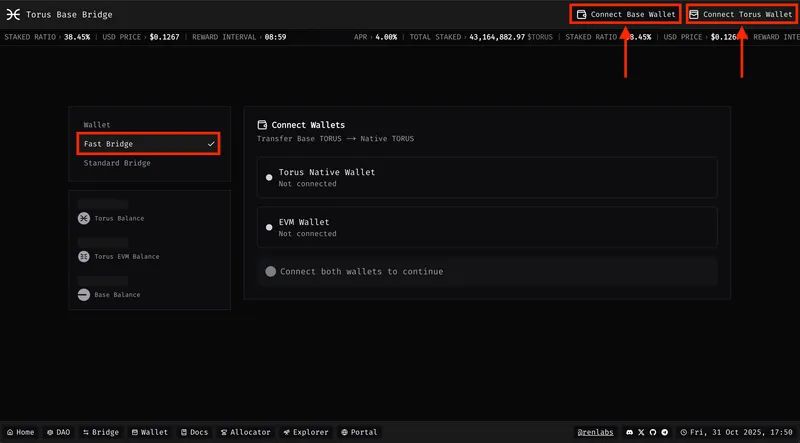 Connect both wallets